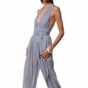 Mara Hoffman Blue Pinwheel Long Jumpsuit